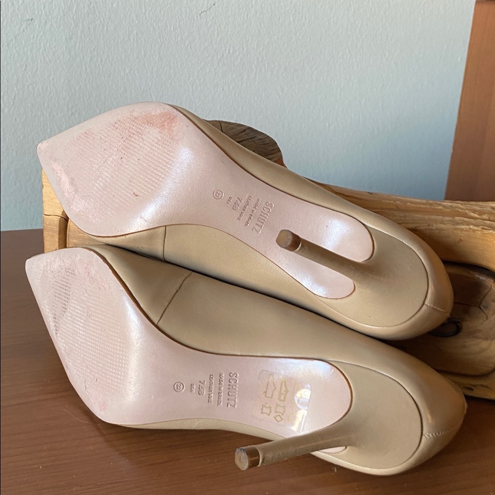 Schutz Lou High Stiletto Light Beige Pump - Picture 7 of 8